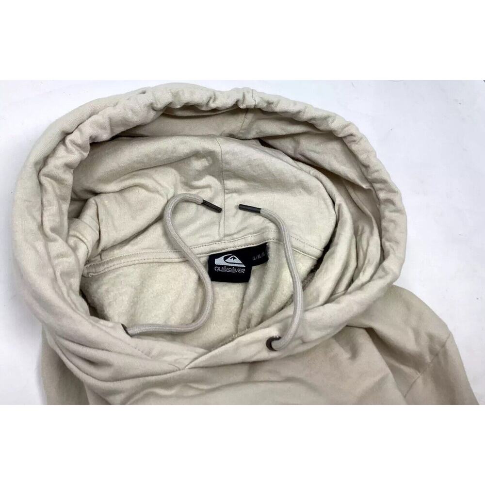 Quicksilver Men's Hoodie Beige Pullover Graphic Print XL